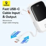 پاوربانک 20000mAh بیسوس مدل +Qpow Pro با کابل تایپ C - Image 2